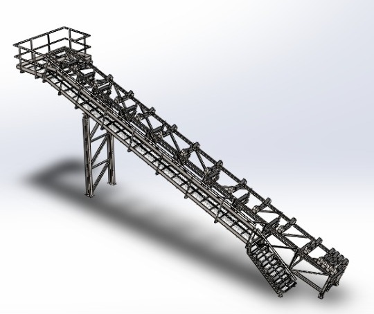 CINTA输送带输送机结构3D图纸 Solidworks设计